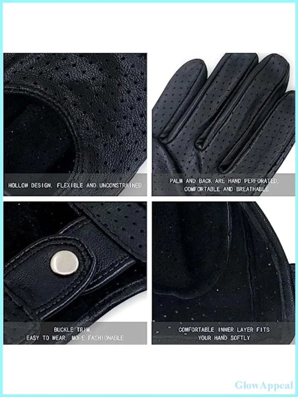Women's Full Mesh Leather Driving Gloves Unlined - Soft Thin Italian Lambskin